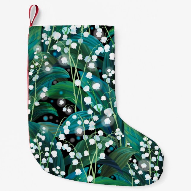 Lily of the valley. Seamless background pattern Small Christmas Stocking (Front)