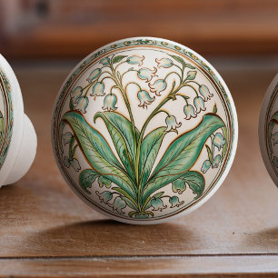 Lily of the Valley Serenity Ceramic Knob Pull