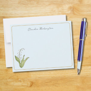 Lily of the Valley Sky Blue Floral Cute Botanical Card