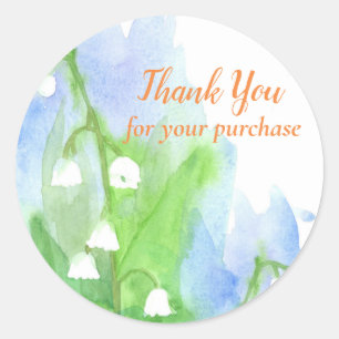 Lily of the Valley Thank You For Your Purchase Classic Round Sticker