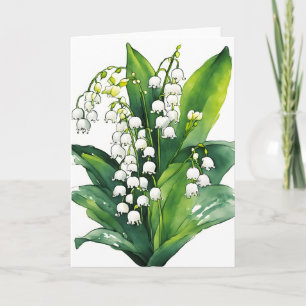 Lily of the Valley - Watercolor flowers Card