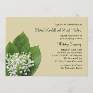 Lily of the Valley Wedding Invitation (beige)
