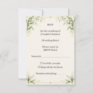 Lily of the Valley Wedding RSVP Card