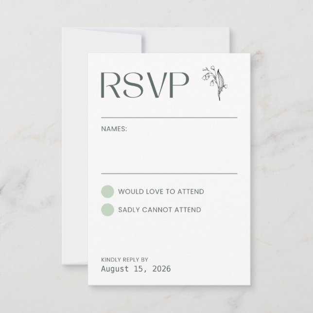 Lily of the Valley - White Collation RSVP (Front)