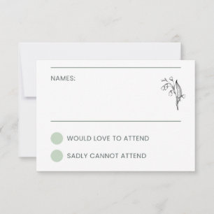 Lily of the Valley - White Collation RSVP Card