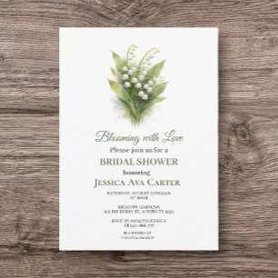 Lily of the Valley White Floral Bridal Shower Invitation