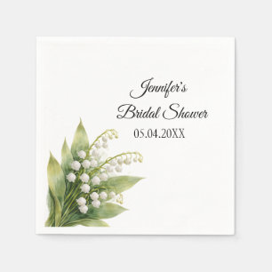 Lily Of The Valley White Floral Bridal Shower Napkin