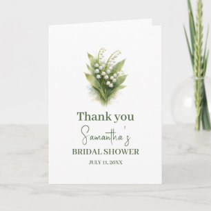 Lily of the Valley White Floral Bridal Shower Thank You Card