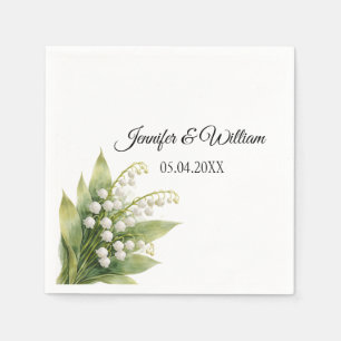 Lily Of The Valley White Floral Wedding Napkin