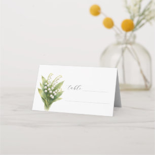 Lily of the Valley White Flower Floral Wedding Place Card