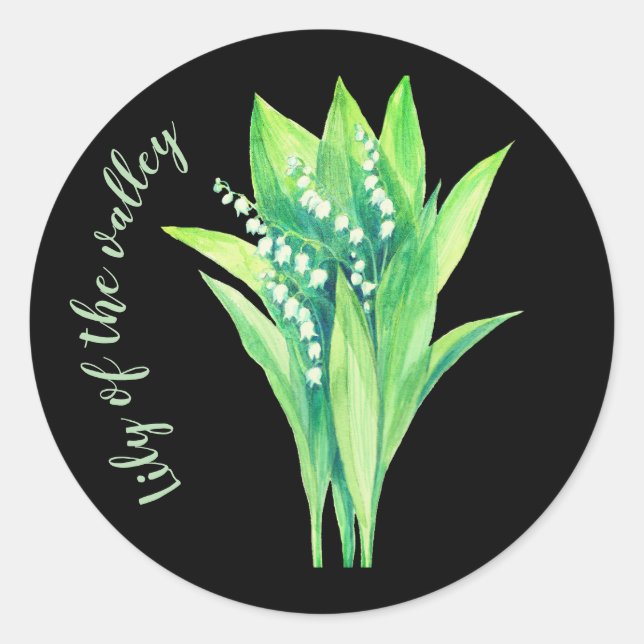 Lily of the valley wild flowers classic round sticker (Front)