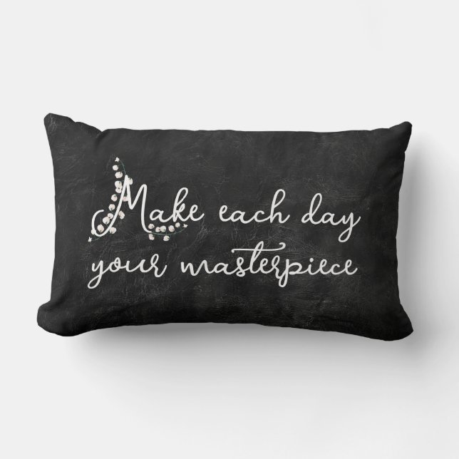 Lily of the Valley with Quote Lumbar Cushion (Front)
