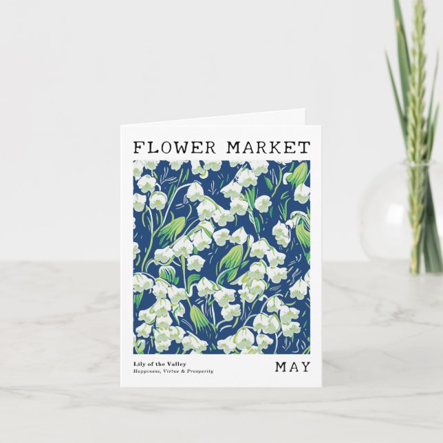 Lily of Valley Birth Flower Market May Birthday Card (Front)