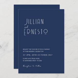 Lily of Valley    Dark Blue Solid Custom Invitation
