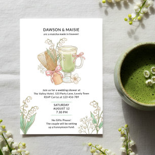 Lily of Valley Matcha Made in Heaven Couple Shower Invitation