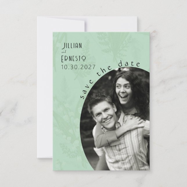 Lily of Valley || Sage Green Save the Date (Front)