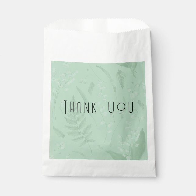 Lily of Valley || Soft Green Blank Inside Custom Favour Bags (Front)