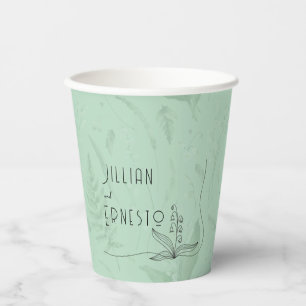 Lily of Valley     Soft Green Custom  Paper Cups
