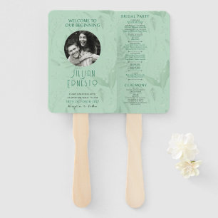 Lily of Valley    Soft Green Photo Dk Green Font Hand Fan