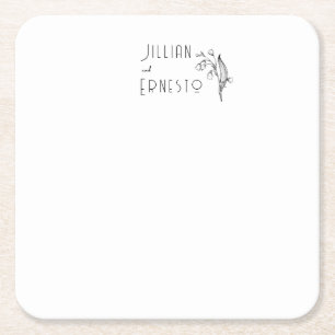 Lily of Valley    White Custom Square Paper Coaster