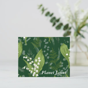Lily of Valley with Ferns Dark Green Custom Card