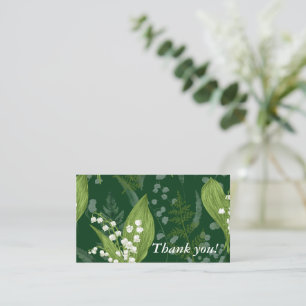Lily of Valley with Ferns    Dark Green Custom Card