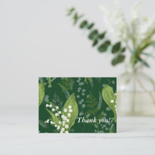 Lily of Valley with Ferns Dark Green Custom Card