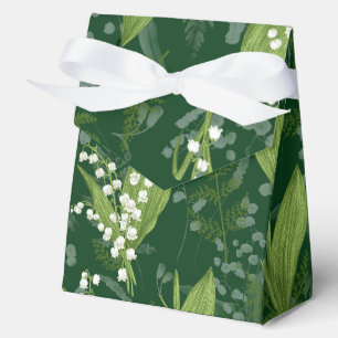 Lily of Valley with Ferns Dark Green Favour Box