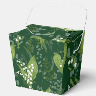 Lily of Valley with Ferns Dark Green Favour Box