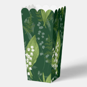 Lily of Valley with Ferns Dark Green Favour Box