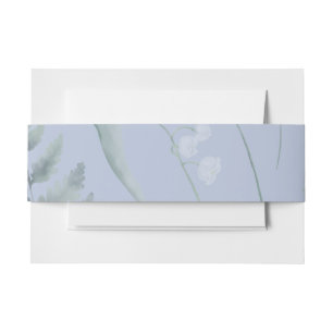 Lily of Valley with Ferns Light Blue Invitation Belly Band