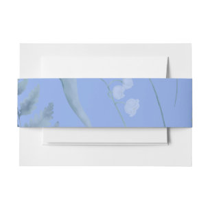 Lily of Valley with Ferns Medium Blue Invitation Belly Band