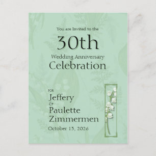 Lily of Valley with Ferns    Sage Green Custom Postcard