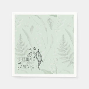 Lily of Valley with Ferns    Soft Green Custom Napkin