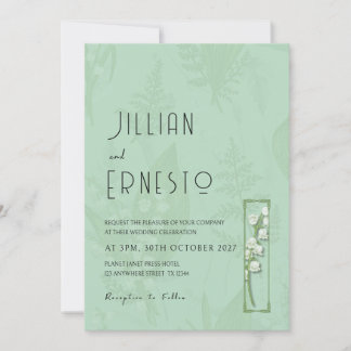 Lily of Valley with Ferns || Soft Green w/ Graphic Invitation