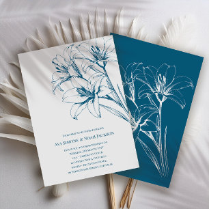 Lily Outline Wedding Invitation