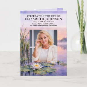 Lily Pad Pond Funeral Memorial Order Of Service  Programme