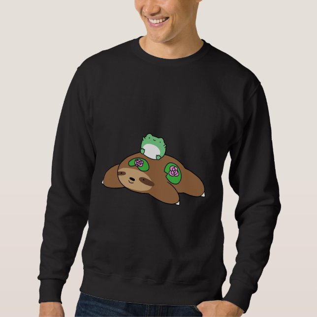 Lily Pad Sloth And Frog Sweatshirt (Front)