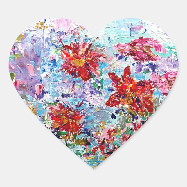 Lily Pads Heart Sticker (Front)