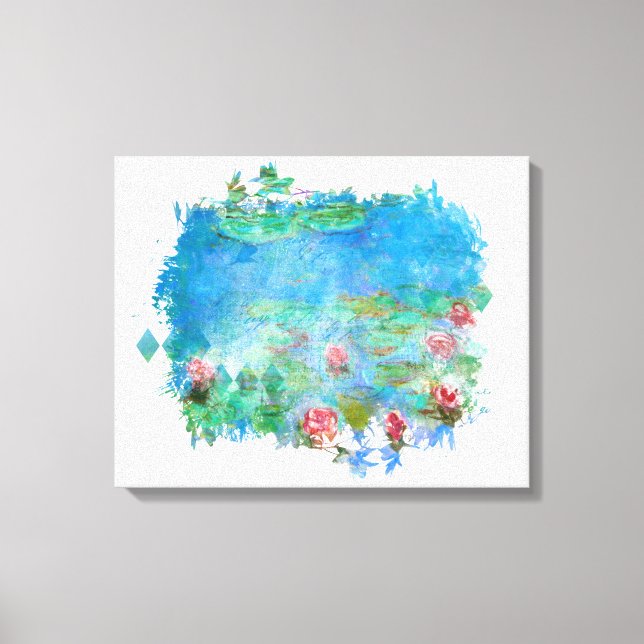 ** Lily Pads Pond Painting AR23 Monet Art Canvas Print (Front)