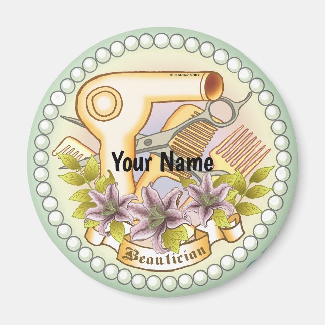 Lily Pearl Beautician magnet (Front)