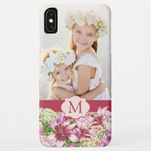 Lily Peony Floral Monogram Photo Case-Mate iPhone Case