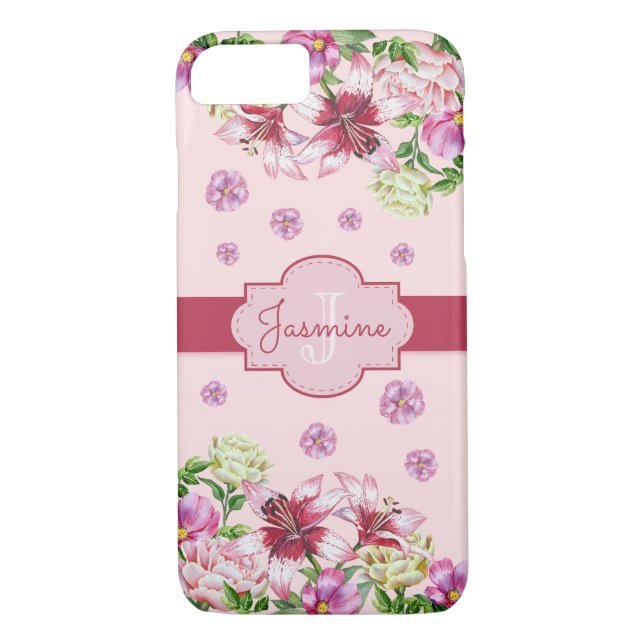 Lily & Peony Pink Case-Mate iPhone Case (Back)
