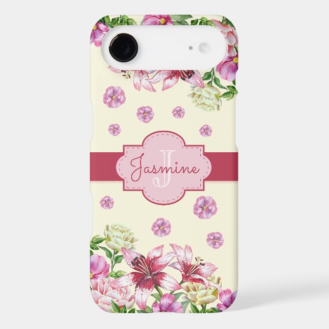 Lily & Peony Yellow Case-Mate iPhone Case (Back)