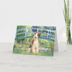 Lily Pond Bridge - Wire Fox Terrier 3 Card