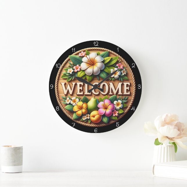 Lily Rope Welcome Farmhouse Clock (Home)