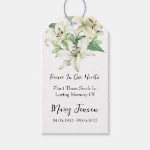 Lily Seed Packet Memorial Funeral Gift Tags