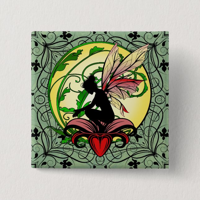 Lily Shadow Fairy 15 Cm Square Badge (Front)