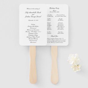 Lily Simple Classic Elegant Wedding Program Hand Fan
