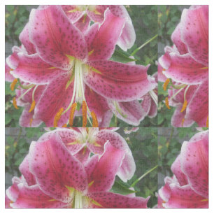 Lily Stargazer Purple Flower Fabric